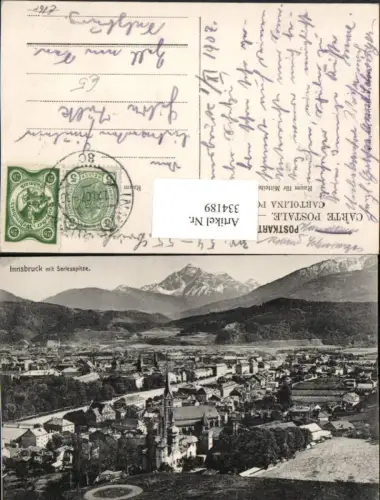 334189,Innsbruck Totale m. Serlesspitze Bergkulisse