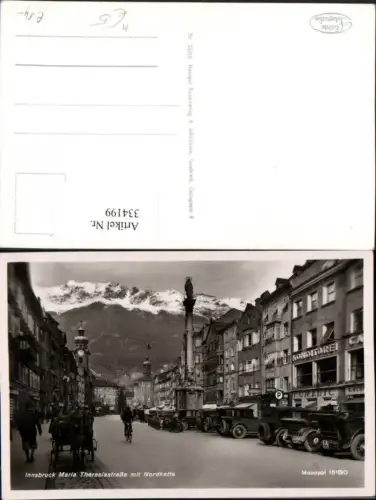 334199,Innsbruck Maria Theresienstraße Annasäule Automobile Bergkulisse