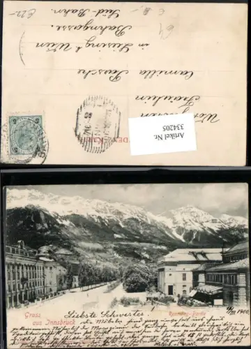 334205,Gruß aus Innsbruck Rennweg Theater Bergkulisse