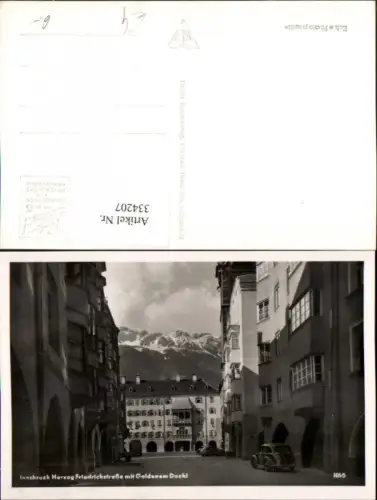 334207,Innsbruck Herzog Friedrichstraße m. Goldenem Dachl Bergkulisse
