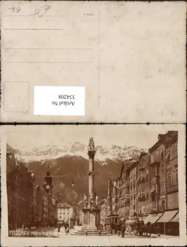 334208,Innsbruck Maria Theresienstraße Annasäule Bergkulisse