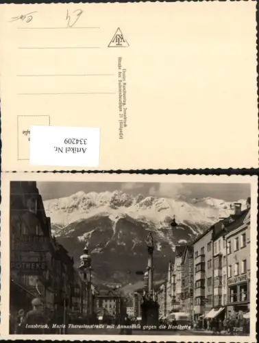 334209,Innsbruck Maria Theresienstraße Annasäule geg. Nordkette Bergkulisse