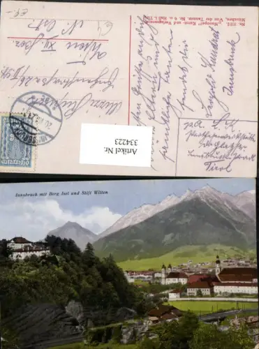 334223,Innsbruck Teilansicht m. Berg Isel u. Stift Witten Bergkulisse