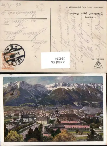 334224,Künstler AK L. Scheiring Innsbruck Totale Bergkulisse pub Deutscher Schulverein 1741