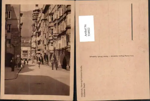 334922,Innsbruck Herzog-Friedrich-Straße Straßenansicht m. Goldenen Dachl