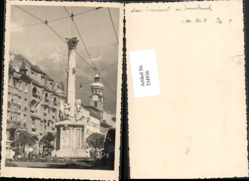 334936,Foto Innsbruck Maria Theresienstraße Säule Bergkulisse