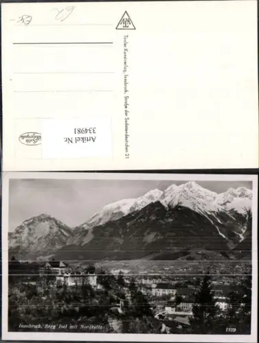 334981,Innsbruck Teilansicht Berg Isel m. Nordkette Bergkulisse