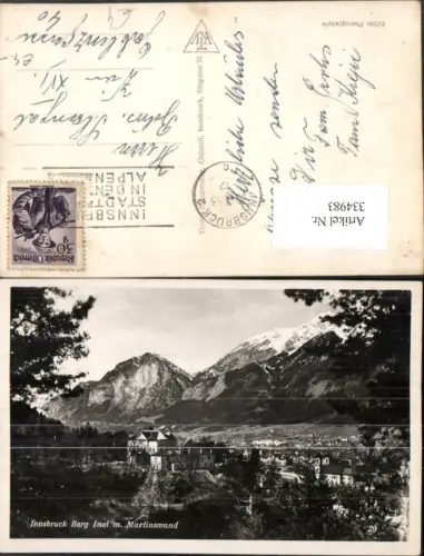 334983,Innsbruck Teilansicht Berg Isel m. Martinswand Bergkulisse
