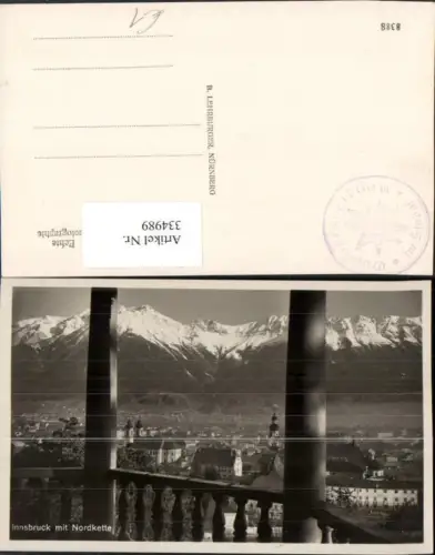 334989,Innsbruck Teilansicht m. Nordkette Bergkulisse