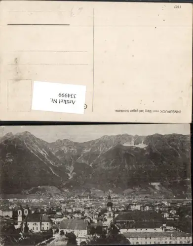 334999,Innsbruck Totale vom Berg Isel geg. Nordkette Bergkulisse