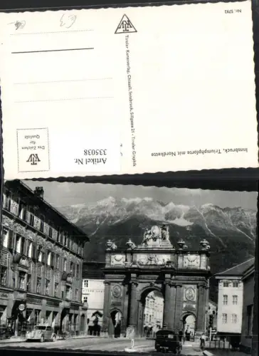 335038,Innsbruck Triumphpforte m. Nordkette Bergkulisse