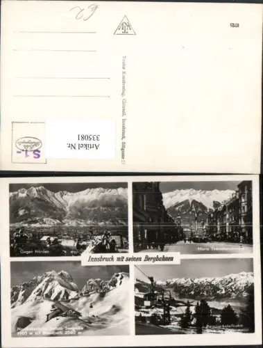 335081,Innsbruck Totale Maria Theresienstraße Seilbahn Mehrbildkarte Winterbilder