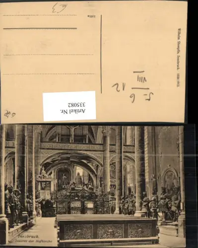 335082,Innsbruck Hofkirche Kirche Innenansicht Statuen Orgel