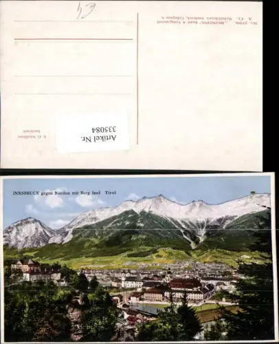 335084,Innsbruck Totale geg. Norden m. Berg Isel Bergkulisse
