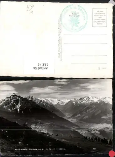 335147,Innsbruck Patscherkofelseilbahn Blick ins Stubaital b. Igls Bergkulisse
