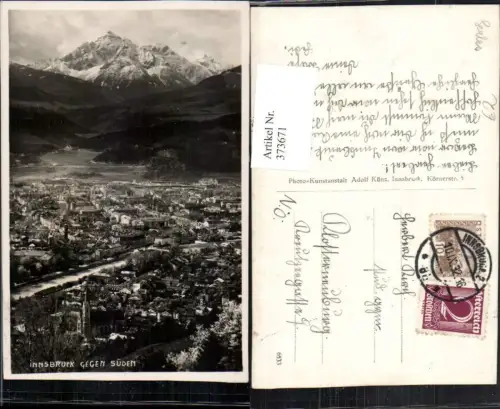 373671,Innsbruck Totale geg. Süden Bergkulisse