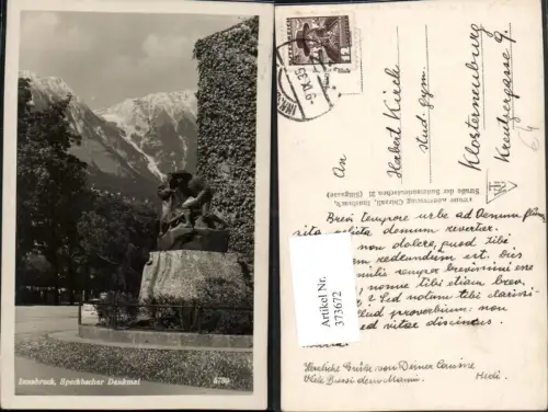 373672,Innsbruck Speckbacher-Denkmal Statue Bergkulisse