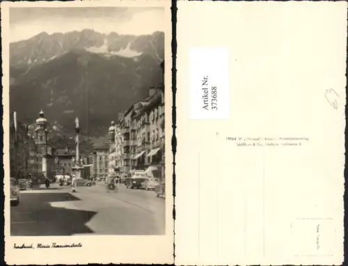 373688,Innsbruck Maria Theresienstraße Straßenansicht Annasäule Bergkulisse