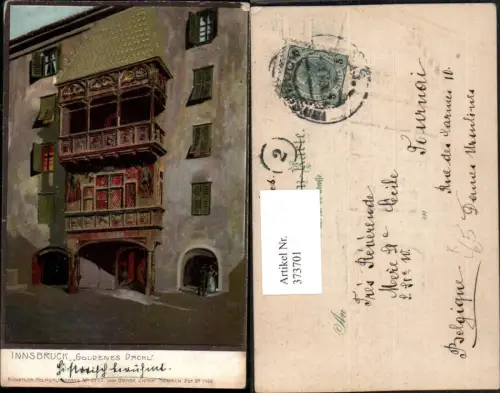 373701,Präge Künstler Litho Goldverzierung Innsbruck Goldenes Dachl pub Ottmar Zieher 2990