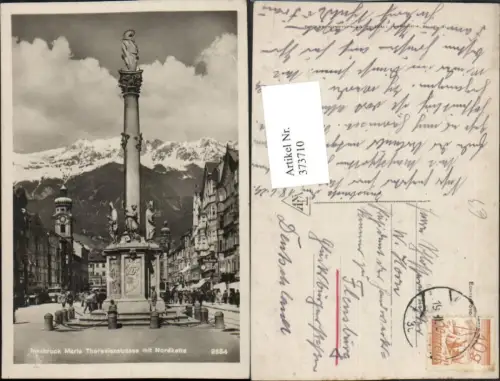 373710,Innsbruck Maria Theresienstraße Annasäule m. Nordkette Bergkulisse