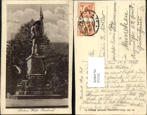373752,Innsbruck Berg Isel Andreas-Hofer-Denkmal Statue