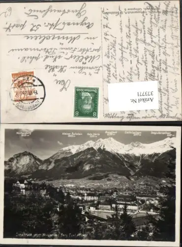 373771,Innsbruck Totale geg. Norden m. Berg Isel Bergkulisse