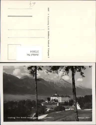 373814,Innsbruck Schloss Amras Ambras geg. Bettelwurf Bergkulisse