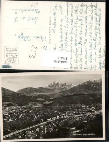 373825,Innsbruck Totale geg. Süden Bergkulisse