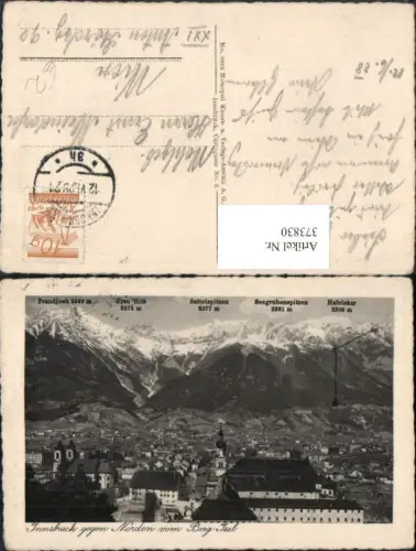 373830,Innsbruck Totale geg. Norden vom Berg Isel Bergkulisse