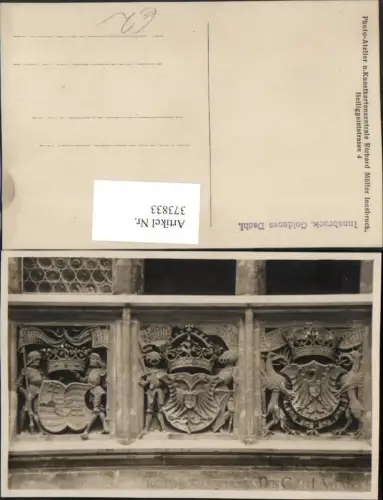 373833,Foto AK Innsbruck Goldenes Dachl Relief Detail