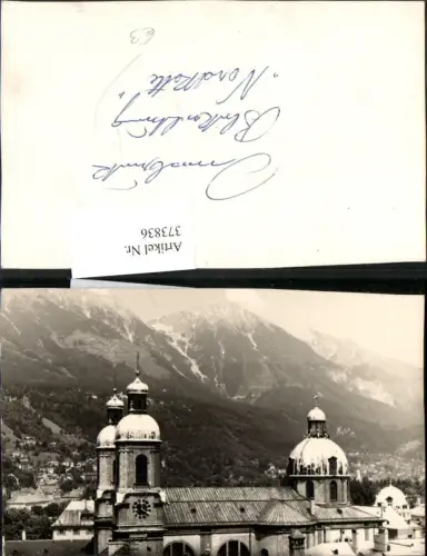 373836,Fotokarte Innsbruck Kirche Bergkulisse