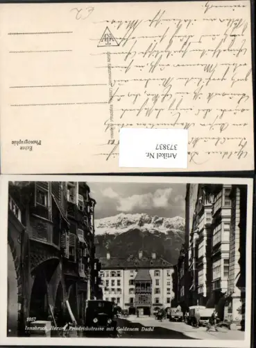 373837,Innsbruck Herzog Friedrichstraße m. Goldenem Dachl Bergkulisse