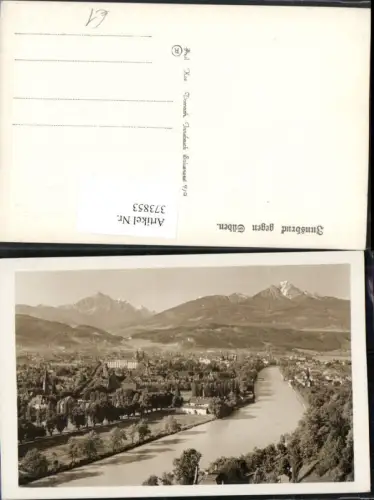 373853,Innsbruck Totale geg. Süden Fluss Bergkulisse