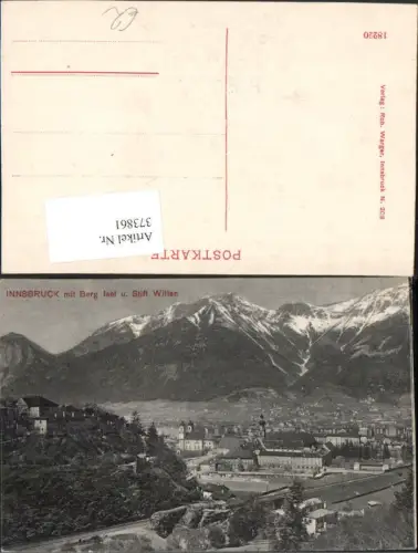 373861,Innsbruck Teilansicht m. Berg Isel u. Stift Wilten Bergkulisse