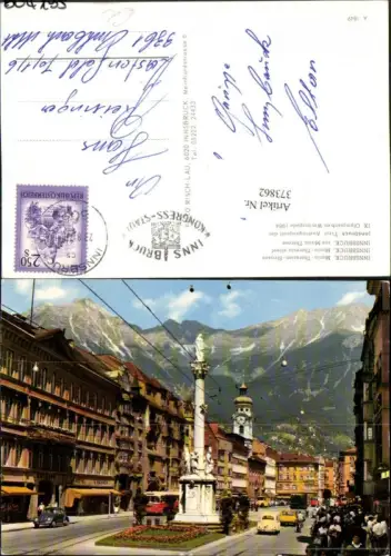 373862,Innsbruck Maria Theresienstraße Annasäule Bergkulisse