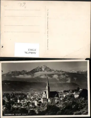 373913,Innsbruck Teilansicht Kirche geg. Süden Bergkulisse
