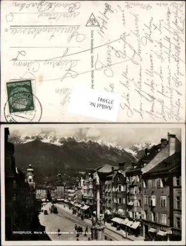 373941,Innsbruck Maria Theresienstraße Annasäule Geschäfte Bergkulisse