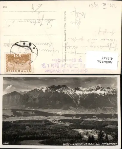 413841,Blick von Heiligwasser b. Igls auf Innsbruck Bergkulisse