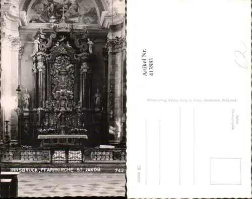 413881,Innsbruck Pfarrkirche St. Jakob Kirche Innenansicht Altar