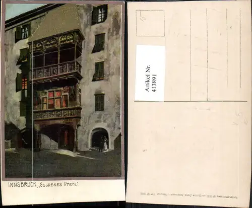413891,Präge AK Innsbruck Goldenes Dachl Goldverzierung pub Ottmar Zieher 2990