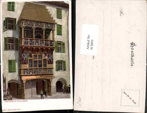 413893,Künstler AK Innsbruck Goldenes Dachl pub Senefelder