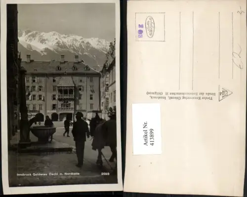 413899,Innsbruck Goldenes Dachl Brunnen m. Nordkette Bergkulisse
