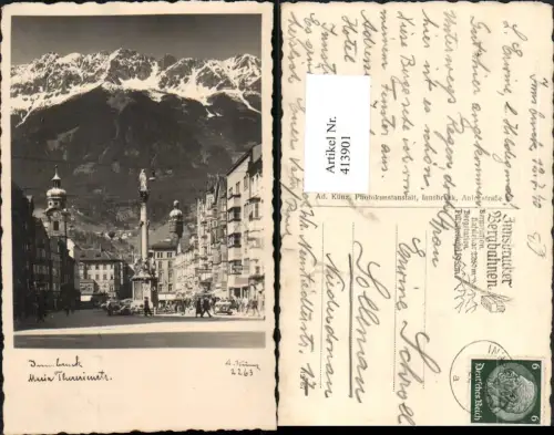 413901,Innsbruck Maria-Theresienstraße Annasäule Bergkulisse pub Foto A. Künz 2263