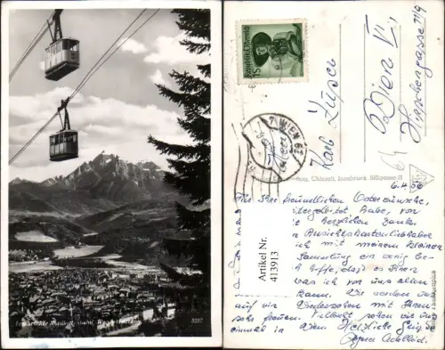 413913,Innsbruck Totale Nordkettenbahn Seilbahn Wagenkreuzung Bergkulisse