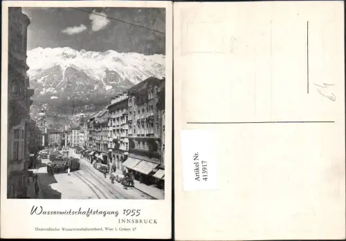413917,Innsbruck Wasserwirtschaftstagung 1955 Maria-Theresienstraße Bergkulisse