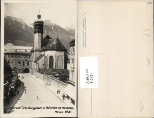 413921,Innsbruck Burggraben Hofkirche Kirche m. Nordkette Bergkulisse