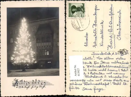 413927,Innsbruck Goldenes Dachl Weihnachtsbaum Winterbild Liedzeile