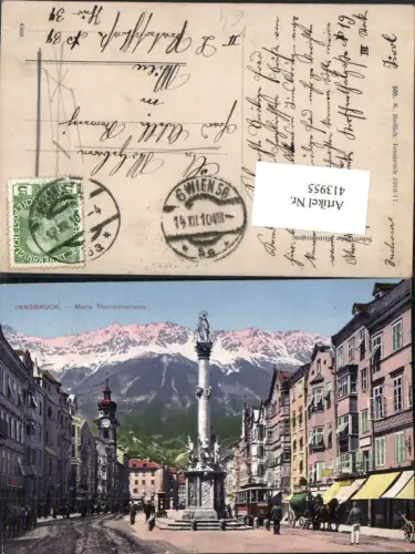 413955,Innsbruck Maria-Theresienstraße Annasäule Straßenbahn Bergkulisse pub K. Redlich 500
