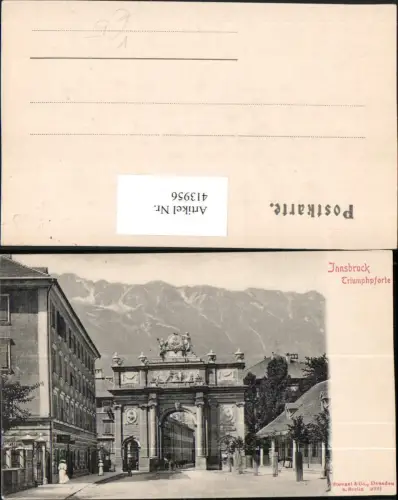 413956,Innsbruck Triumphpforte Torbogen Straßenansicht pub Stengel e Co 2321