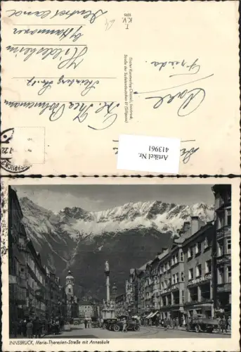 413961,Innsbruck Maria-Theresienstraße Annasäule Bergkulisse